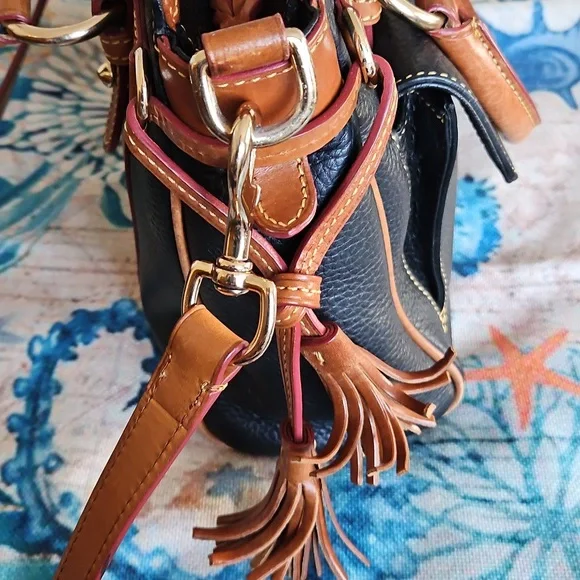 Vintage Dooney & Bourke Pebble Leather Tassel Satchel - Picture 8 of 15